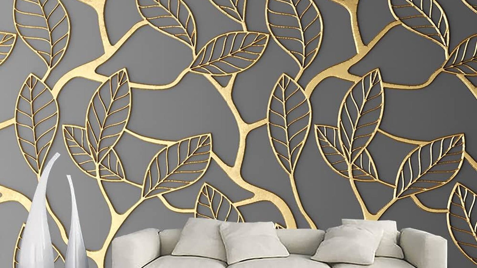 Feature wall finished with designer wallpaper